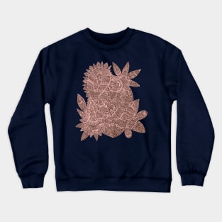 Paisley Mandala Doodle - Brown Crewneck Sweatshirt